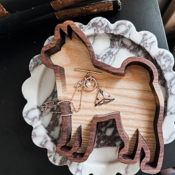 dog breed shaped wood catch all tray, valet tray, ring or key dish, entry table tray, dog shaped tray, decorative tray, trinket tray