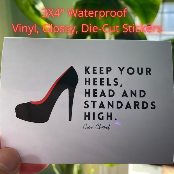 Coco Chanel Quote Sticker 3X4" Die Cut Waterproof Glossy Vinyl Adhesive Sticker