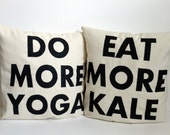 Yoga and Kale Pillows FREE SHIPPING