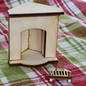 Small Corner Fireplace miniature dollhouse furniture optional grate image 6