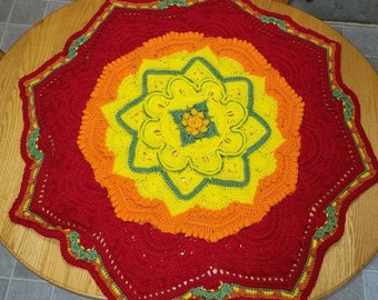 Crocheted Lapghan Mandala Afghan