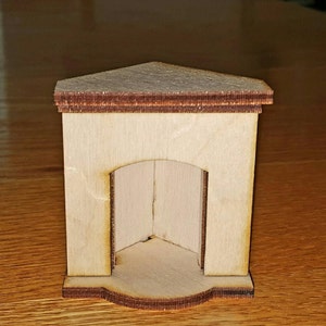 Small Corner Fireplace miniature dollhouse furniture optional grate