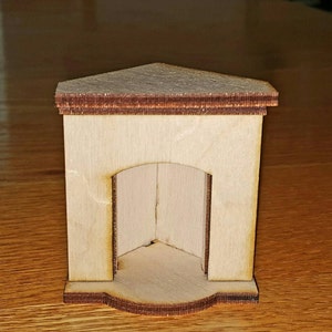 Small Corner Fireplace miniature dollhouse furniture optional grate image 1