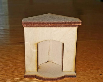 Small Corner Fireplace miniature dollhouse furniture optional grate