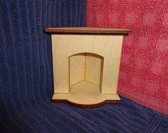 Corner Fireplace miniature dollhouse furniture optional grate