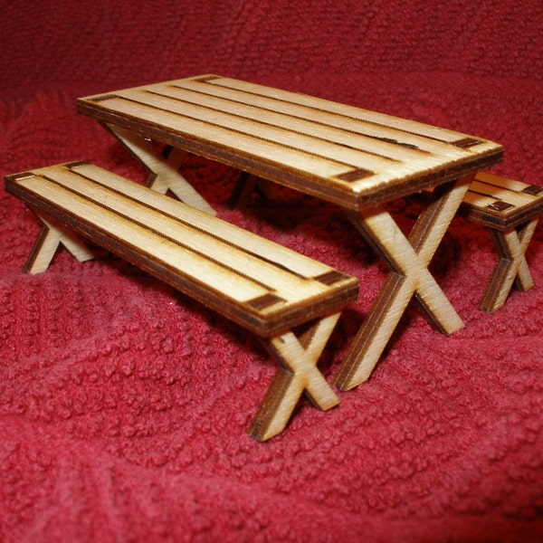 Doll Picnic Table Etsy