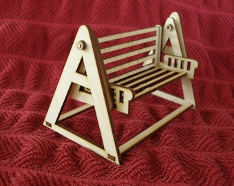 Miniature lawn swing doll house furniture 1/12 scale