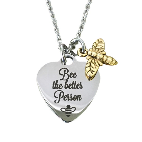 Personalized Inspirational Bee Necklace - Anti Bully Jewelry - College Student Gift - Recovery Necklace - Greek Life - LHGB