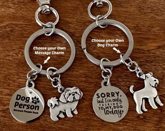 Customized Dog Key Chain - Purse Charm for Dog Lovers - Memorial Gift for Pet Loss - Choose Your Dog Charms