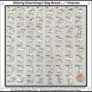 Add A Dog Charm - Dog Breed Charms - Add to Otterly Charming Brand Jewelry - Custom Dog Memorial Jewelry