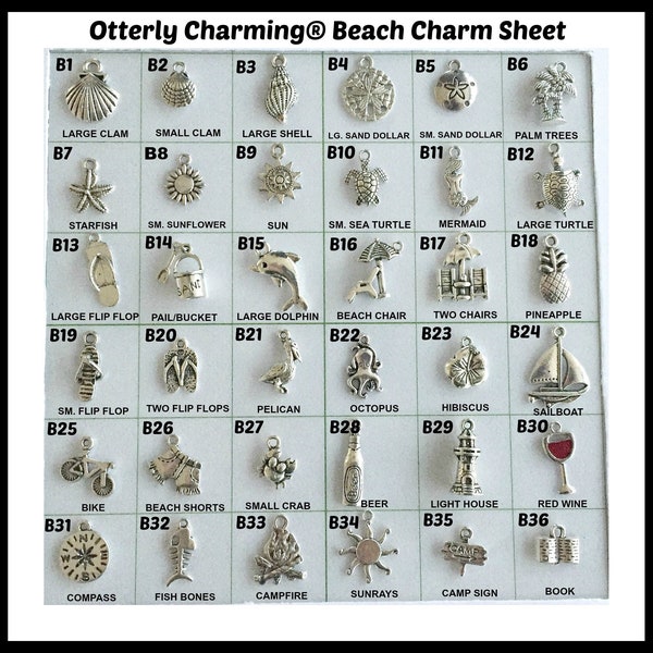 Add A Charm - Beach Charms for Bracelets and Necklaces - Charms to add to Otterly Charming Brand Bracelet or Necklace