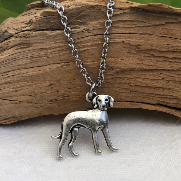 Hound Dog Necklace - Hunting Dog Jewelry - Greyhound - Rhodesian Ridgeback - Multiple Chain Options for Men and Women