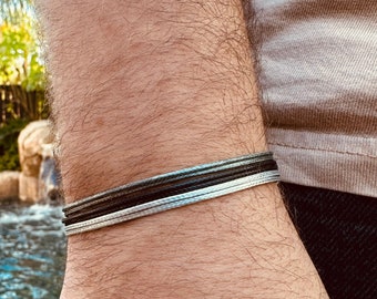 OC Waterproof Adjustable Bracelet For Men or Women - Black Cord Bracelet - Surfer Thin String Beach Band - Matching Couples Cord Bracelet
