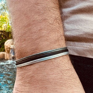 OC Waterproof Adjustable Bracelet For Men or Women - Black Cord Bracelet - Surfer Thin String Beach Band - Matching Couples Cord Bracelet