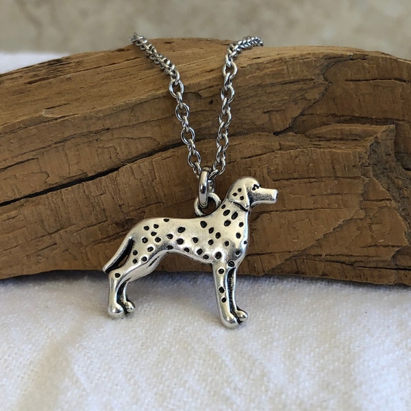 Dalmatian Dog Necklace - Fire Fighter Dog Breed Jewelry - Gift for Dog Lover - Over 50 Breeds - Multiple Chain Options for Men and Women