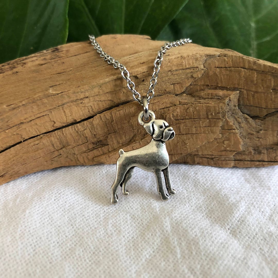 Boxer Dog Necklace Dog Breed Jewelry Gift for Dog Lover Over 50 Breeds