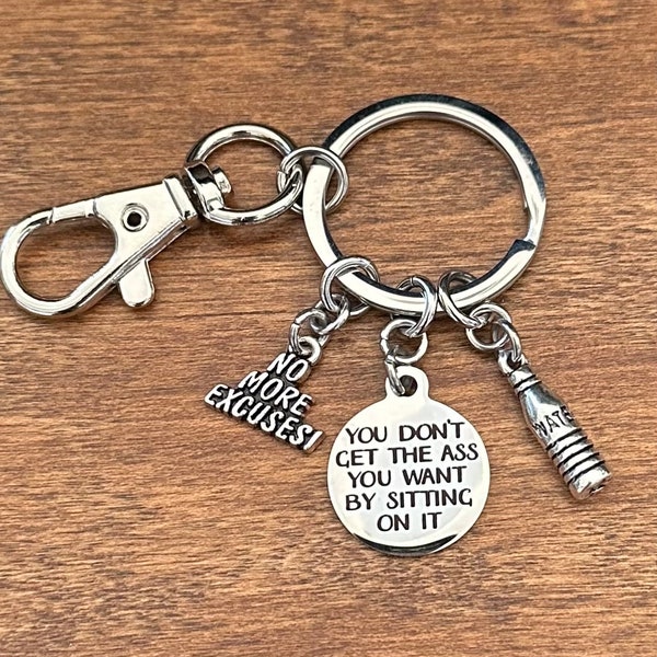 Fitness Gym Key Chain for Men or Women - Purse or Water Bottle Charm for Yoga Hikers Runners Dog Walkers - Weight Loss Motivational Gift