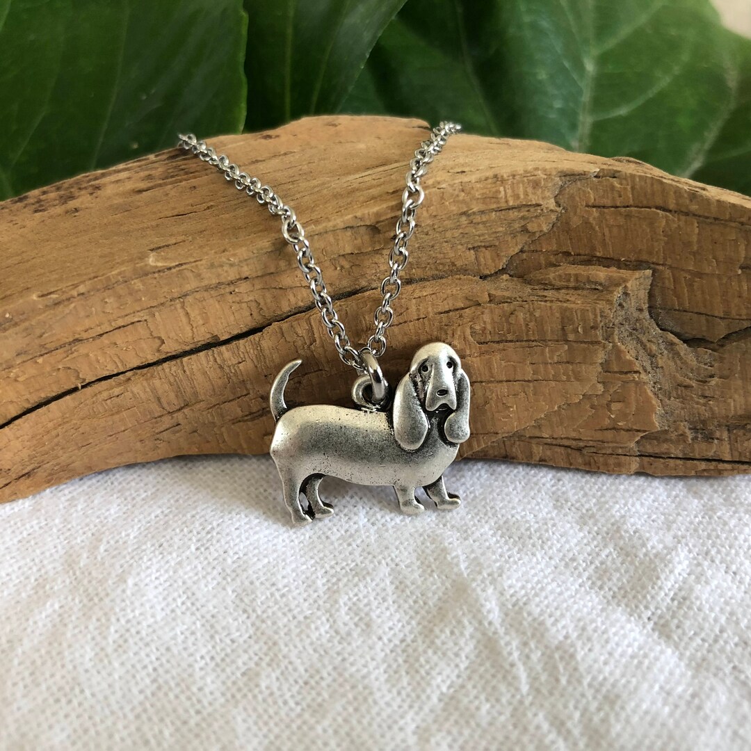Basset Hound Dog Necklace Dog Breed Jewelry Gift for Dog Lover Over 50