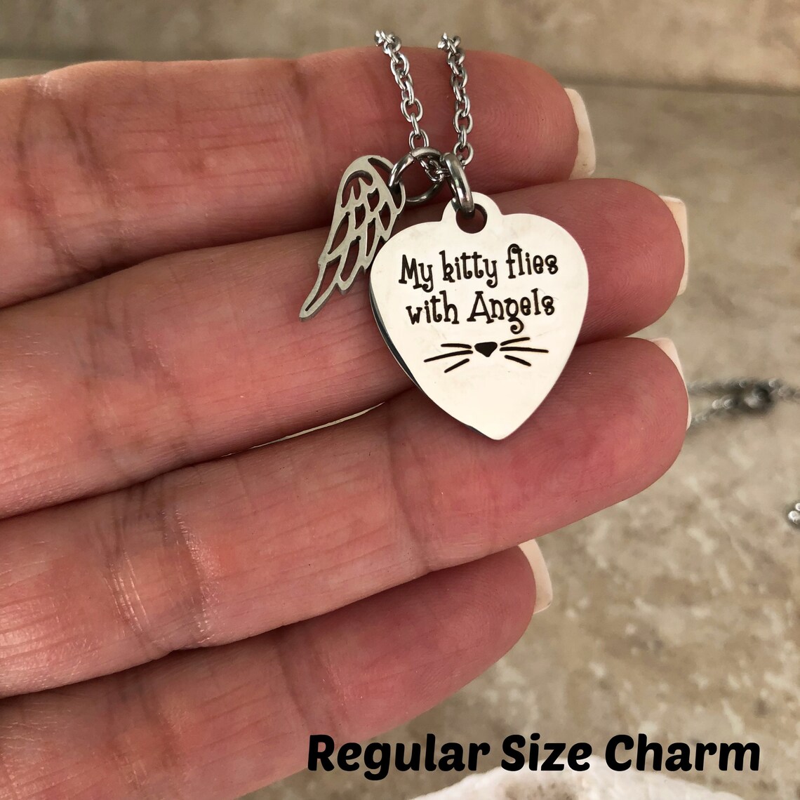 Cat Memorial Necklace Sympathy Gift for Kitty Owner Pet Etsy UK