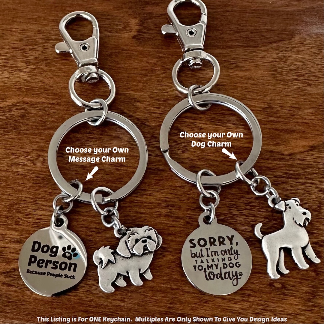 Customized Dog Key Chain Purse Charm for Dog Lovers Memorial Gift for