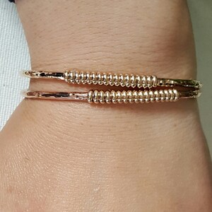 Handmade 14k rose gold filled solid bangle