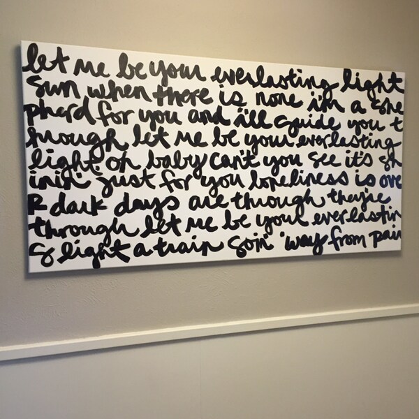 Customizable Large Song Lyric Canvas Art - 24"X48"