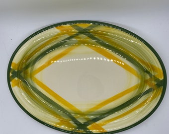 Vernonware Gingham pattern Oval Serving Platter