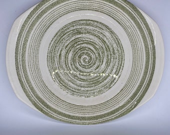 El Verde Ironstone green swirl Serving Platter