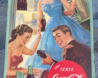 1953 Original Easy Hospitality Coca Cola Poster