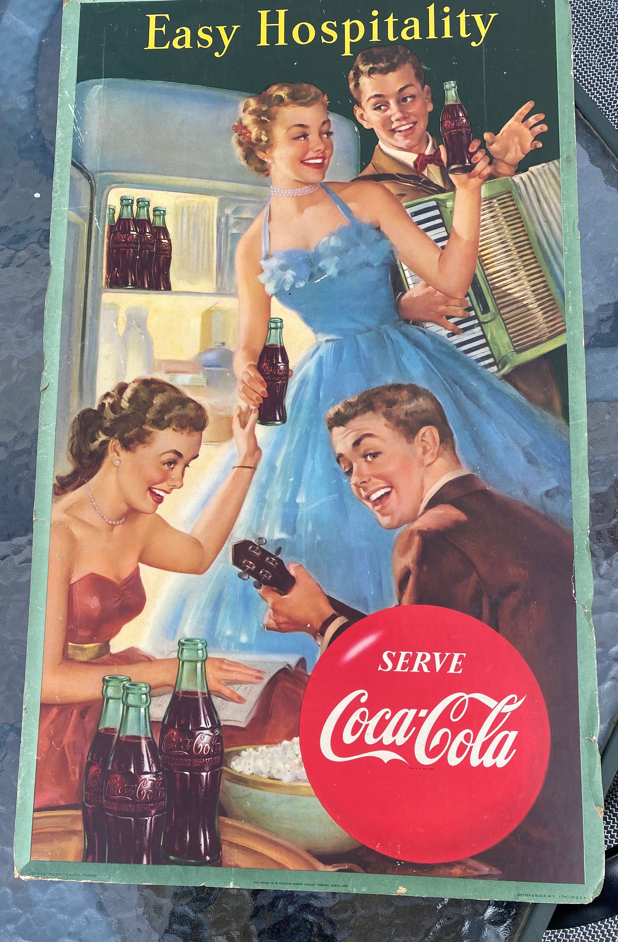 1953 Original Easy Hospitality Coca Cola Poster - Etsy