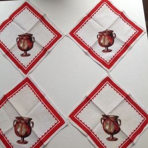 Set of 4 Bridge Napkins~   Cocktail Napkins