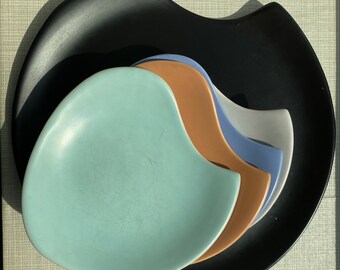 Artist Paint Pallet Appetizer Plate Set~MCM Dutch made