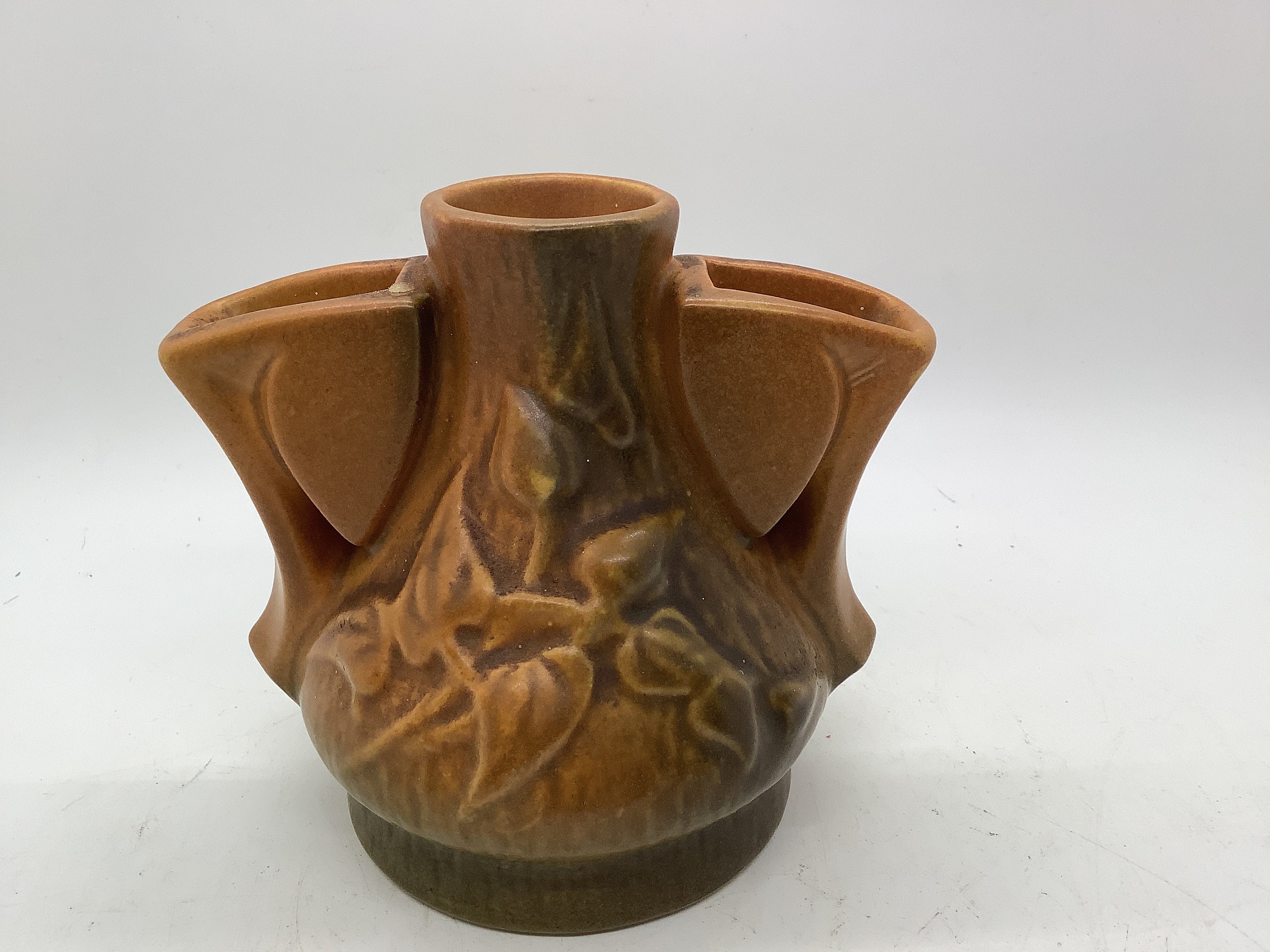 Roseville Pottery Clematis Pattern Flower Frog Etsy