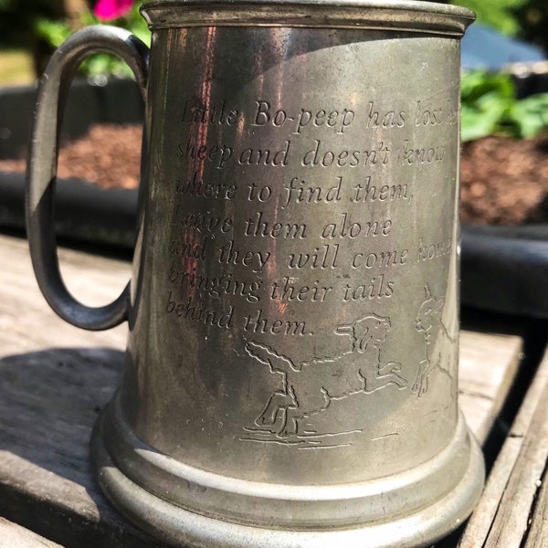 Lil Bo Peep Nursery Rhyme Pewter Childs Cup