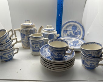 24 piece Childrens Tea Set~Stag design