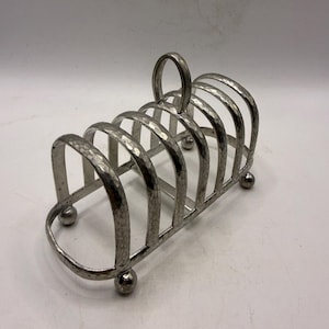 Hammered Pewter English Toast Rack.