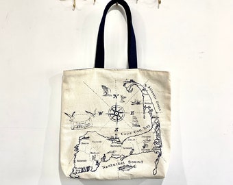 CAPE COD old fashioned map bag , hand made , beach bags , tote