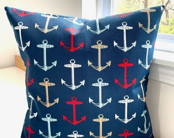 Outdoor  mixed anchors pillow, cape cod pillow