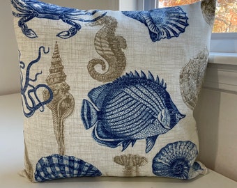 Cape cod pillow , sea creatures