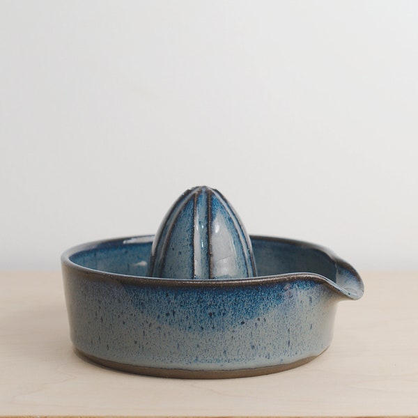 Blue Storm Ceramic Juicer - Citrus Reamer - Handmade Fruit Juicer - Blue Ceramic Housewares - Blue Lemon Juicer - Handmade Stoneware Pottery