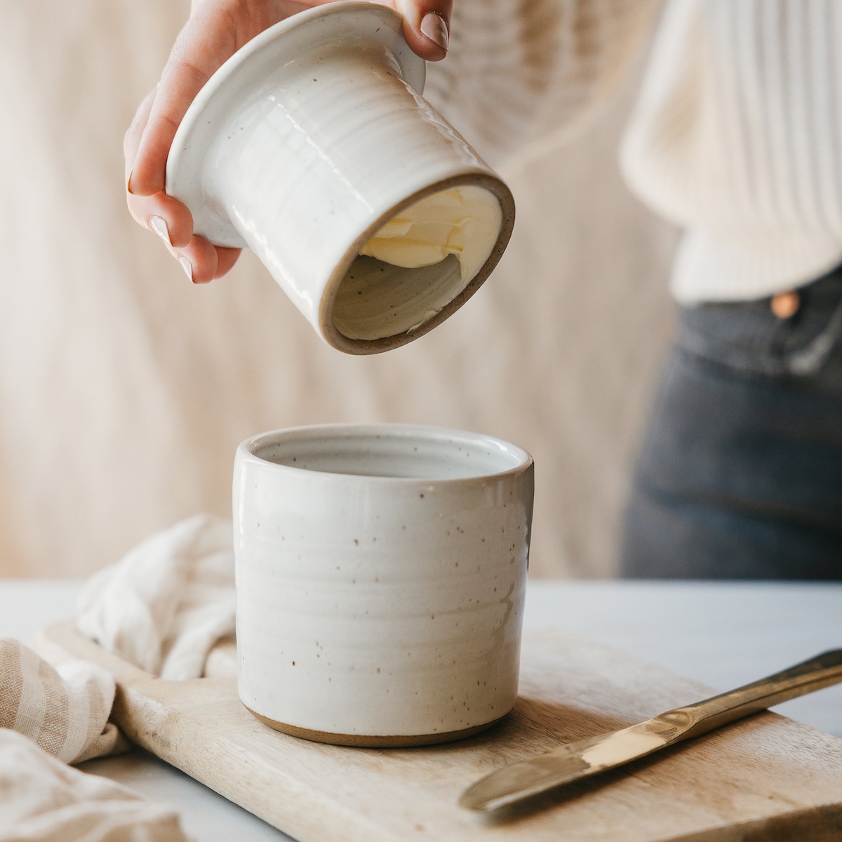 Speckled White Butter Keeper - Etsy