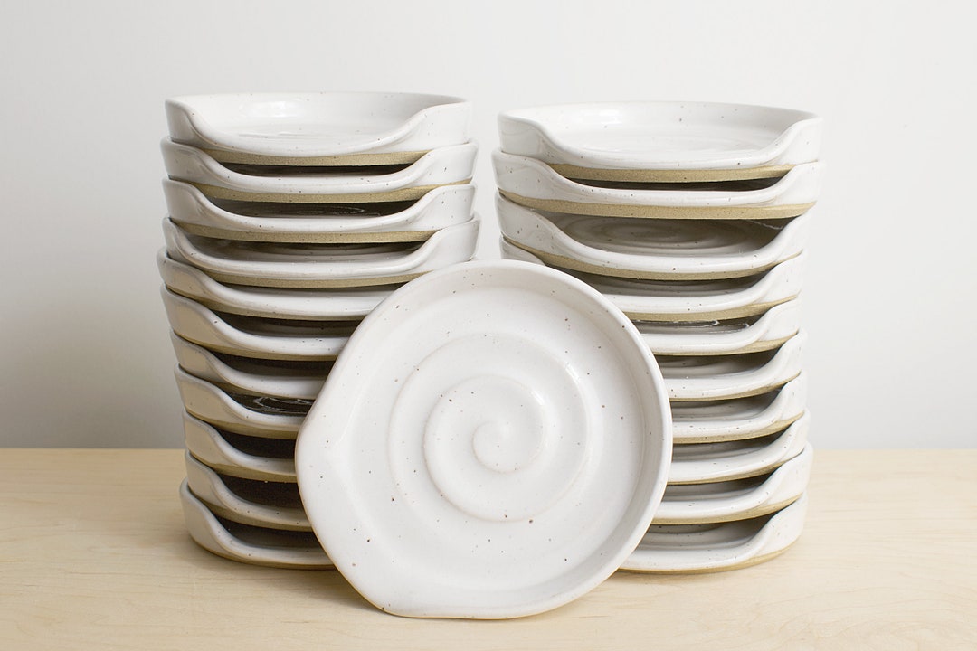 Spoon Rest Gift Packs Speckled White Swirl Spoon Rests Etsy