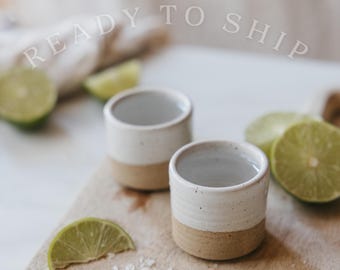 Speckled White Ceramic Shot Cup - Cocktails, Mocktails, Espresso and more!