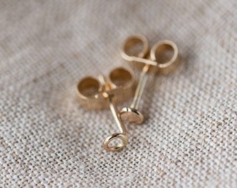 Mismatched Gold Stud Earrings, Tiny Gold Studs, Dainty Gold Earrings, Solid 9ct Gold Earrings