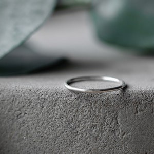 Plain Silver Stacking Ring, Simple Silver Band, Thin Silver Ring, Dainty Silver Ring image 1