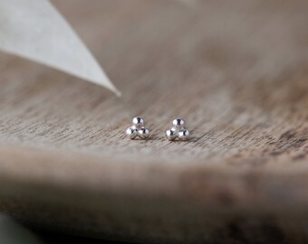 Tiny Silver Triangle Studs, Sterling Silver Stud Earrings, Dainty Earrings