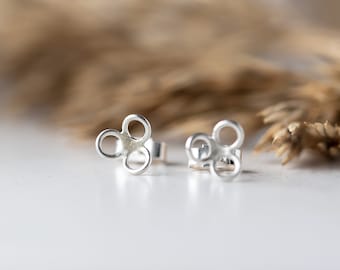 Small Silver Studs, Pretty Silver Earrings, Dainty Silver Studs, Circle Studs, Handmade UK