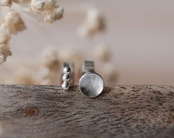 Mismatched Silver Studs, Small Silver Stud Earrings, Odd Earrings, Little Silver Studs