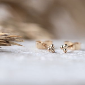 Tiny 9ct Gold Stud Earrings, 9ct Gold Studs, Tiny Stud Earrings, Gold Triangle Studs image 1
