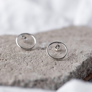 Large Silver Studs, Silver Circle Earrings, Big silver Studs, Recycled Silver Earrings image 6